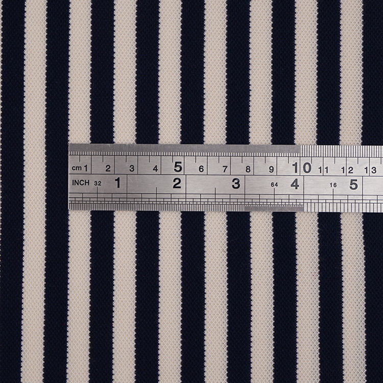 Plain Black And White Striped Knit Fabric 210cm Organic Yarn Dyed Knit Material