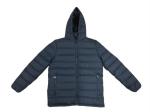 Navy Blue Mens Hooded Padded Jacket Mens Padded Parka With Hood Black