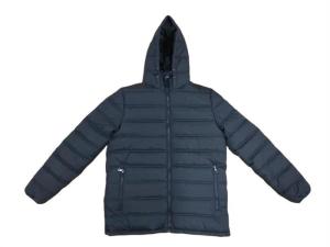 Quality Navy Blue Mens Hooded Padded Jacket Mens Padded Parka With Hood Black wholesale