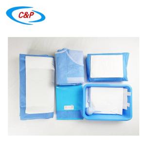 Quality Blue Medical C Section Surgical Drape Pack Anti Static SMS Waterproof Fabric wholesale