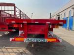 Red 3X16T Flatbed Trailer Semi Truck 40ft Flatbed Semi Trailer For Bulk Cargo