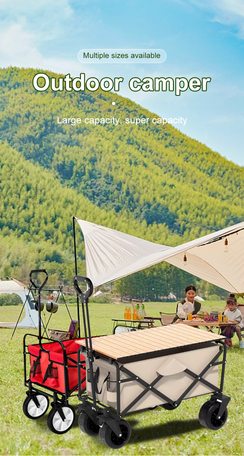 Collapsible Iron Wagon for Outdoor Activities Portable and Lightweight
