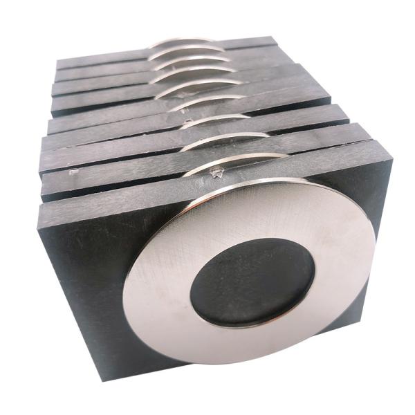 Silver Neodymium Powerful Ring Magnets Height 6mm For Industrial