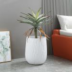 Long Lasting Frost Resistant Fiber Clay Planters Easy Cleaning