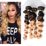 10" - 26" Brazilian Remy Ombre Human Hair Extensions Oose Wave 1B / 27 Blonde