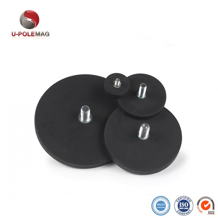 Disc Neodymium Magnet Custom Size M6 M8 Rubber Coated Pot Magnet