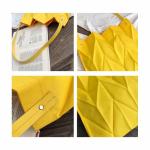 Popular Women Recycled Shopping Bag Rhomboidal Pleated Shape Medium Size