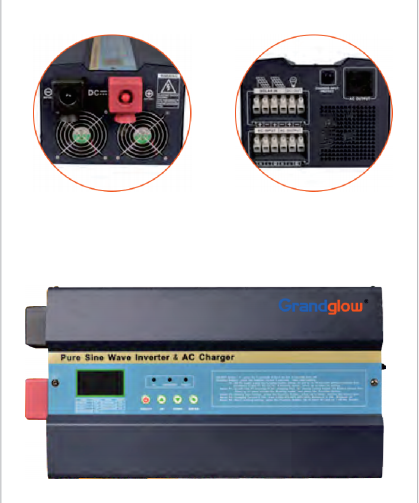 Grandglow 3000W 4000W 5000W Low Frequency Off Grid Hybrid Solar Inverter With Built-in MPPT Charger Controller