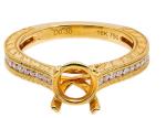 Real Diamond Semi Mount Jewelry Ring Round Shape Dia 1.6-1.7mm 0.61ct