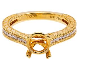 Quality Real Diamond Semi Mount Jewelry Ring Round Shape Dia 1.6-1.7mm 0.61ct wholesale