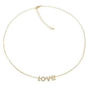 Quality Gold Plated Letter Pendant Necklace LOVE 925 Sterling Silver Initial Necklace wholesale