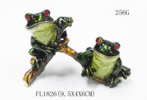 Quality Cute frog metal rhinestone box wholesale frog jewelry boxes custom jewelry boxes wholesale