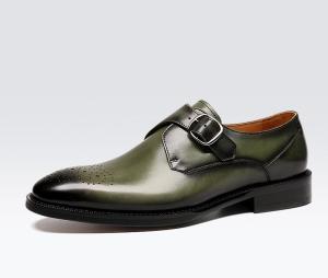 Quality 38 - 48 Size Mens Monk Strap Shoes , Buckle Dress Shoes Rubber Outsole wholesale