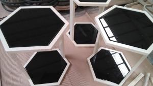 Quality Greenhouse Black Tempered Glass Tabletop , Tempered Plate Glass Hexagon wholesale
