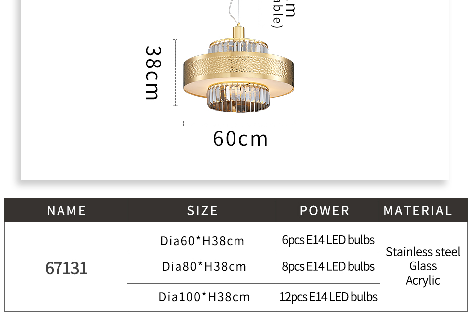 New Modern Crystal Chandelier for Living room Bedroom led ceiling lamp gold lamp(WH-CY-204)