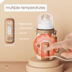 PU leather Electric Baby travel milk warmer Quick Temperature Heating Sleeve