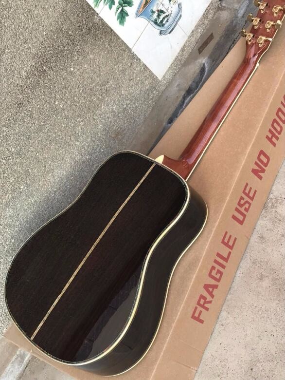 Custom guitar factory new Top Quality Solid Spruce Top Rosewood Back & Sides left handed Acoustic D45 guitar
