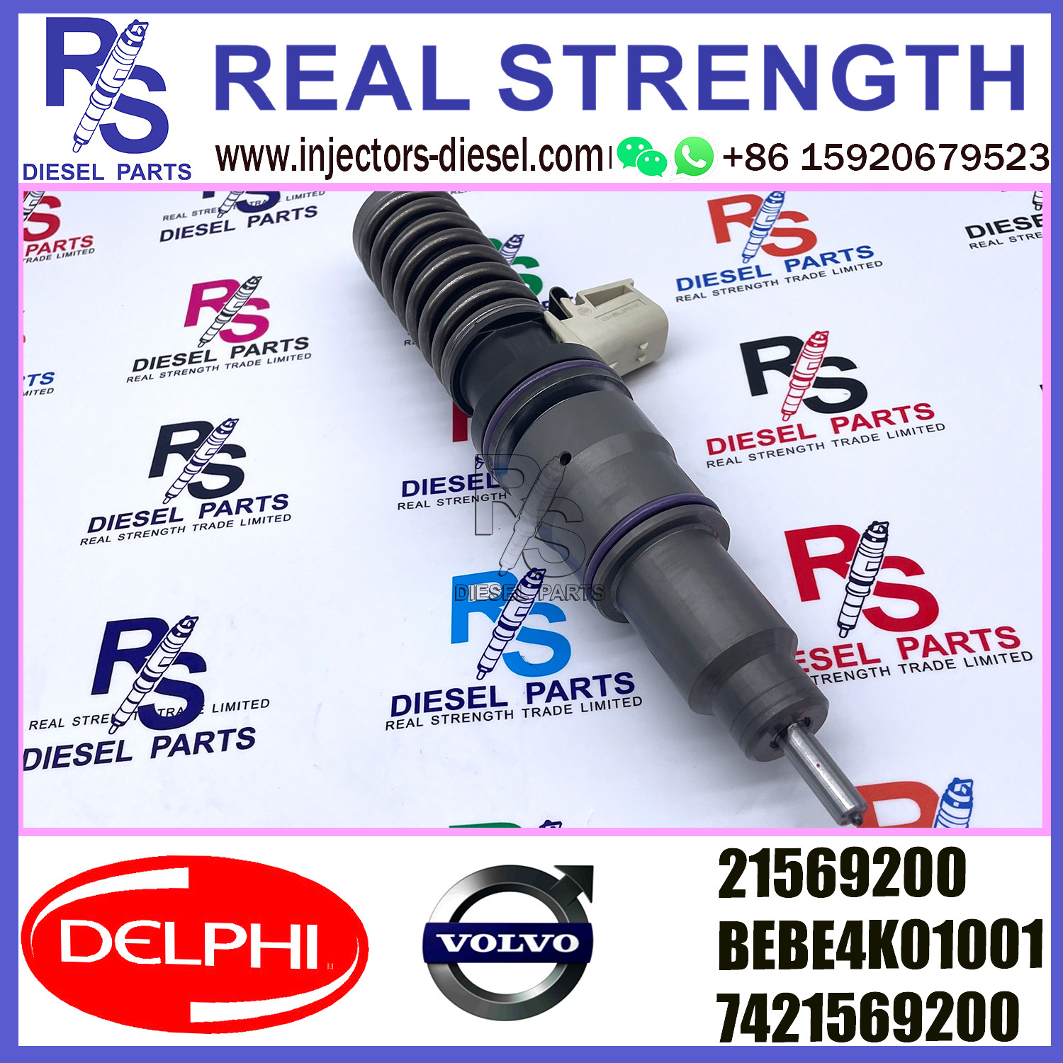 DELPHI 4pin injector 21569200 BEBE4K01001 Diesel pump Injector V-O-L-V BEBE4K01001 7421569200 E3.27 for V-O-L-V MD13