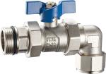 3606 3608 Nickel Plated Angle Coupling Brass Ball Valve with Blue Aluminum