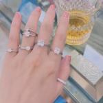 Custom CZ Eternity Band 925 Sterling Silver Rings Zircon Nailed Shape 16.6g