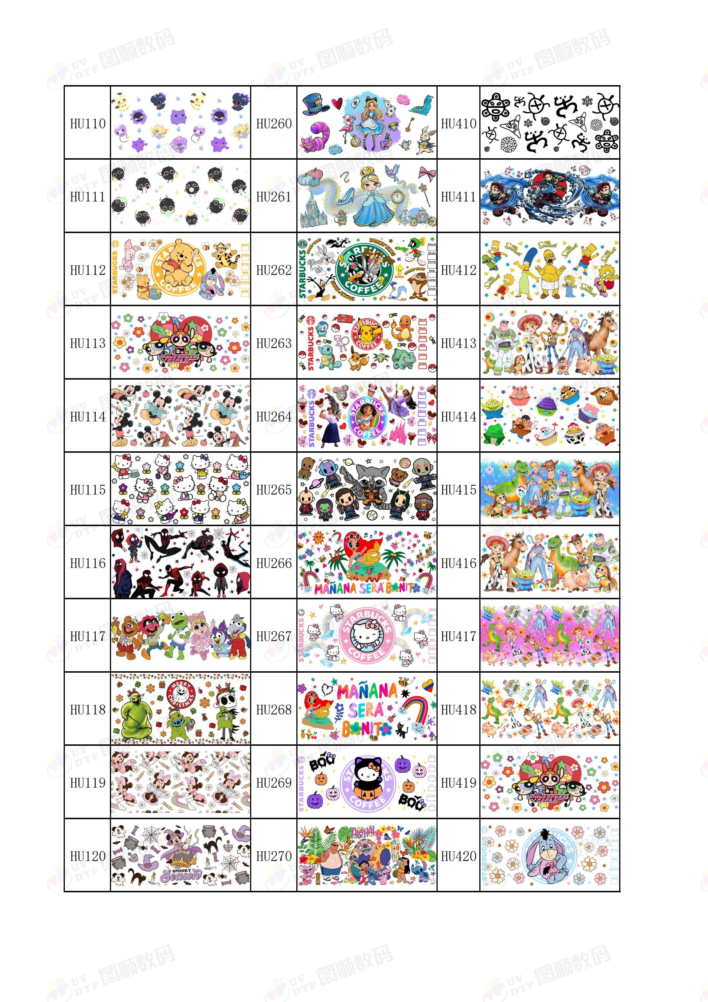 Removable Decal UV DTF Cup Wrap Transfers Fade Resistant Waterproof