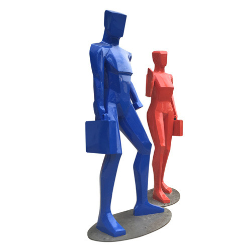 Fiberglass Abstract Garden Sculptures A Whole Family Outdoor Painted