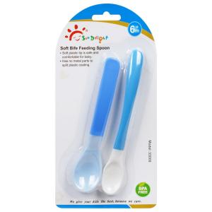 Quality FDA Soft Bite Color Change TPE Baby Food Spoon wholesale