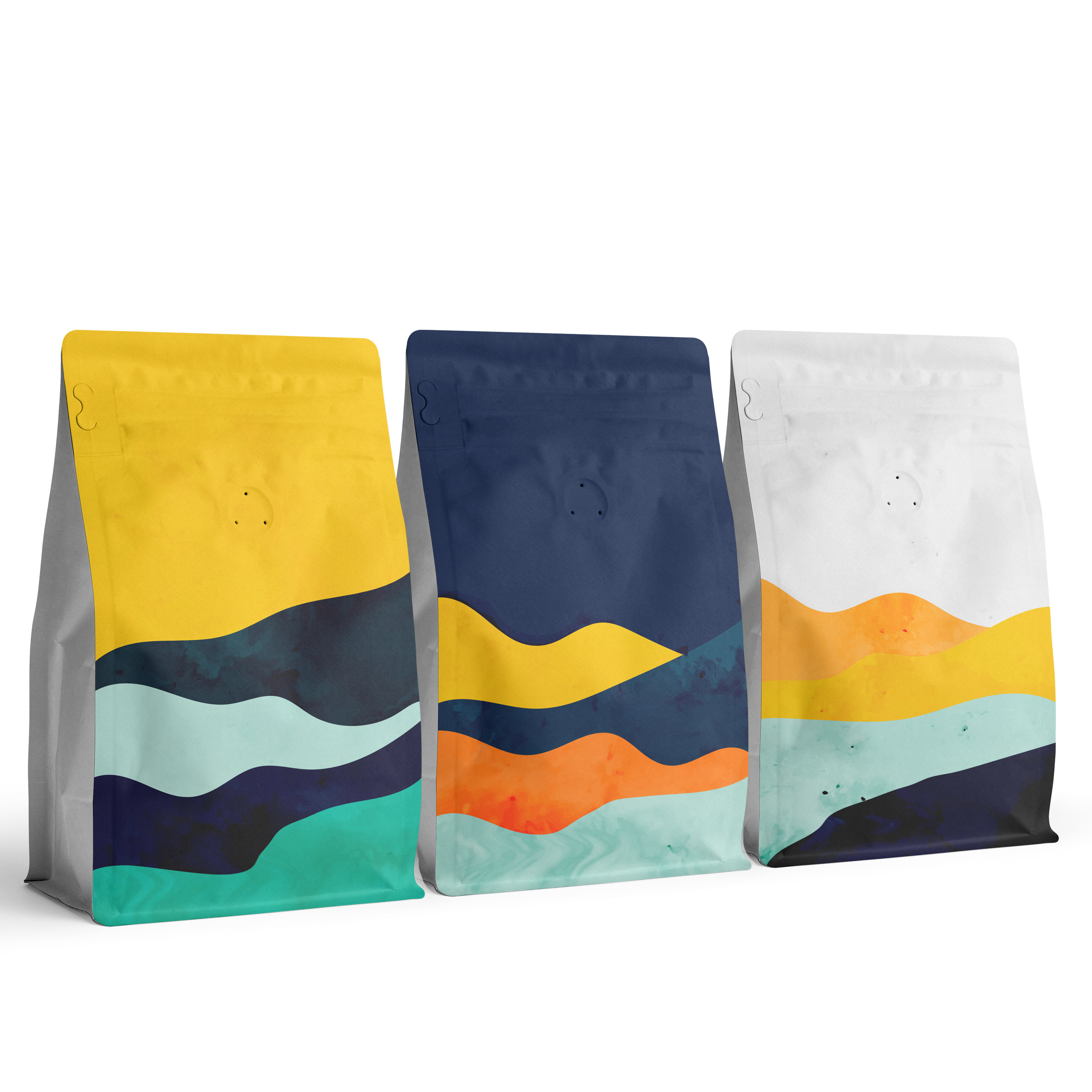 Matte Coffee 150mic 250g Flat Bottom Bag Gravnre Printing