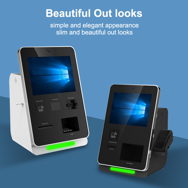 Black Color Self Service Payment Kiosk 15 Inch Display For Hotel Check In