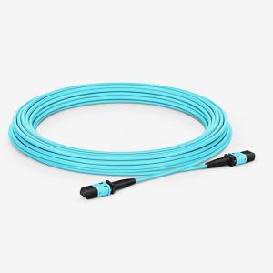 Quality Low PDL Om3 Fiber Patch Cord , MPO Female Type B LSZH Multimode Fiber Optic Cable wholesale