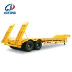 High Payload Aotong Hydraulic Steering Ramp System Low Bed Semi Trailer Truck 9m