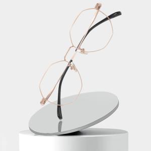 Quality Geometric Titanium Frame Glasses Custom Logo Brand For Women wholesale