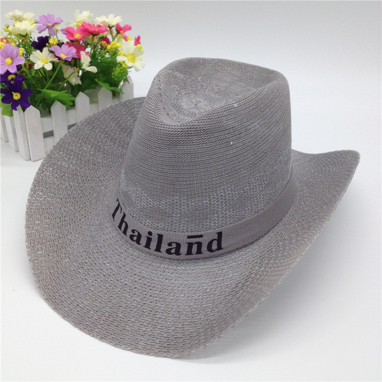 Summer hat men's western big cowboy hat knitted hat advertising hat hood 58cm logo customized