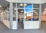 Hidden Frame 108mm Double Glass White Frame Clear Glass Frosted Glass Partition