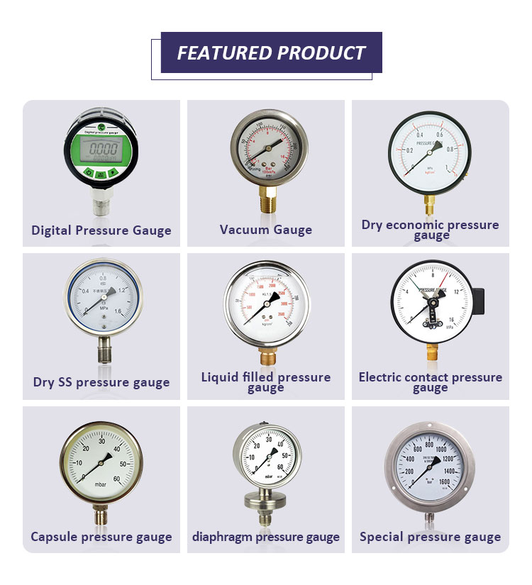 High quality with competitive price CE EN837-1 water air 1psi (0 - 600 Psi) Npt 1/4 Oil Water Pressure Gauge
