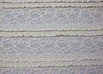 Eco-Friendly Stretch Lace Cotton Spandex Fabric , Beige Elastic Lace Trim CY