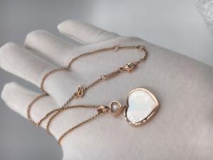 Quality Diamond Mother Of Pearl 18K Gold Necklace With Chopard Happy Hearts Pendant wholesale