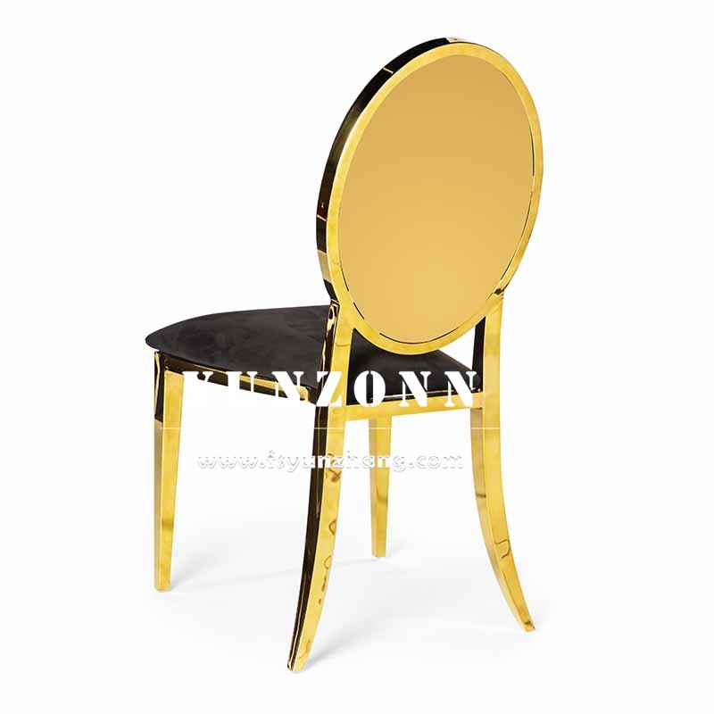 Luxury Gold Stainless Steel Round Back Mr & Mrs Bride and Groom Wedding Banquet Chair