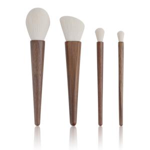 Quality Soft Bristles 4PCS Wood Handle Makeup Brush Set Environment Friendly wholesale