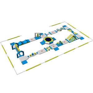 Quality Kids Floating Inflatable Water Park / Inflatable Aqua Splash Park For Shallow Area wholesale