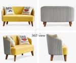 Lounge Booth Seating Cafe Dining Chair Sofa Stripe Fresh 52x60x75cm