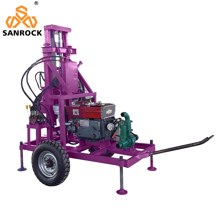 Portable Water Well Drilling Rig for Deep Water Drilling 75-300mm Drilling Diameter