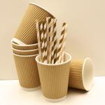 16oz Coffee Paper Cup Disposable Double Wall Kraft Biodegradable Coffee Cup