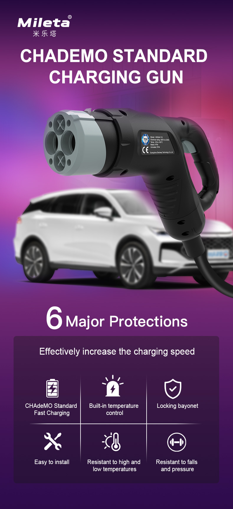Affordable Direct from CHAdeMO Standard DC Charging Cable with CHAdeMO Connector