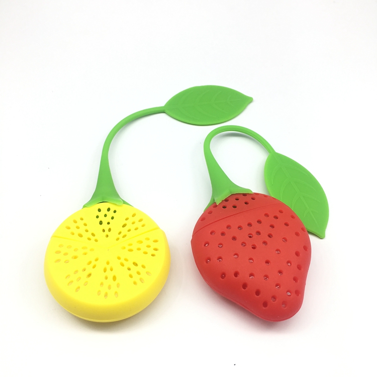 Bulk Unique Yellow Lemon Shape Cute Fruit Silicone Tea Strainer Infuser