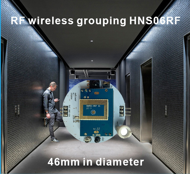 Small Size Wireless Motion Sensor RF Grouping Easy Operation For Industrial Lights