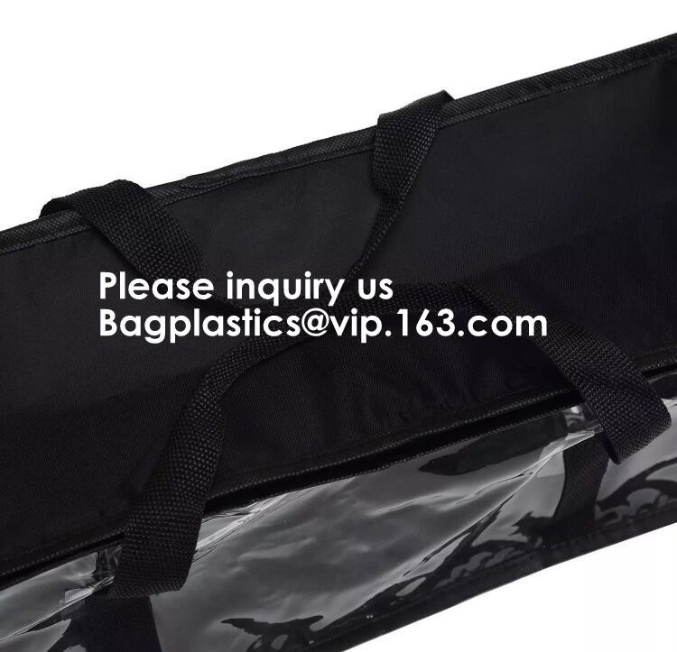 Clear Zipper Bag With Compression Packing Closure,Toiletry Bag With Pink Trim And Zipper Closing PVC zipper pouch bageas