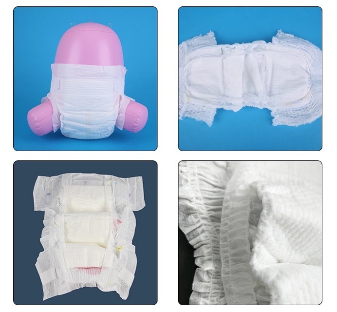 Waterproof PE Film Elastic Waist Band Infant Baby Pull Up Diapers