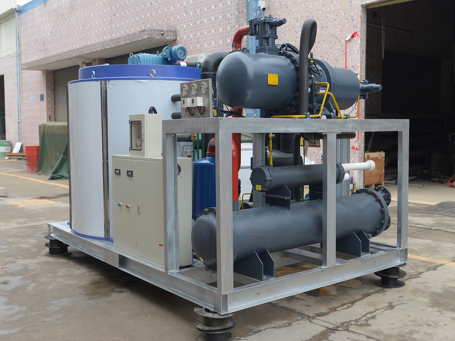 Ice Thickness 1.5-2.2mm Industrial Ice Block Maker 8ton 8000kg Flake Ice Making Machine for Business Prices