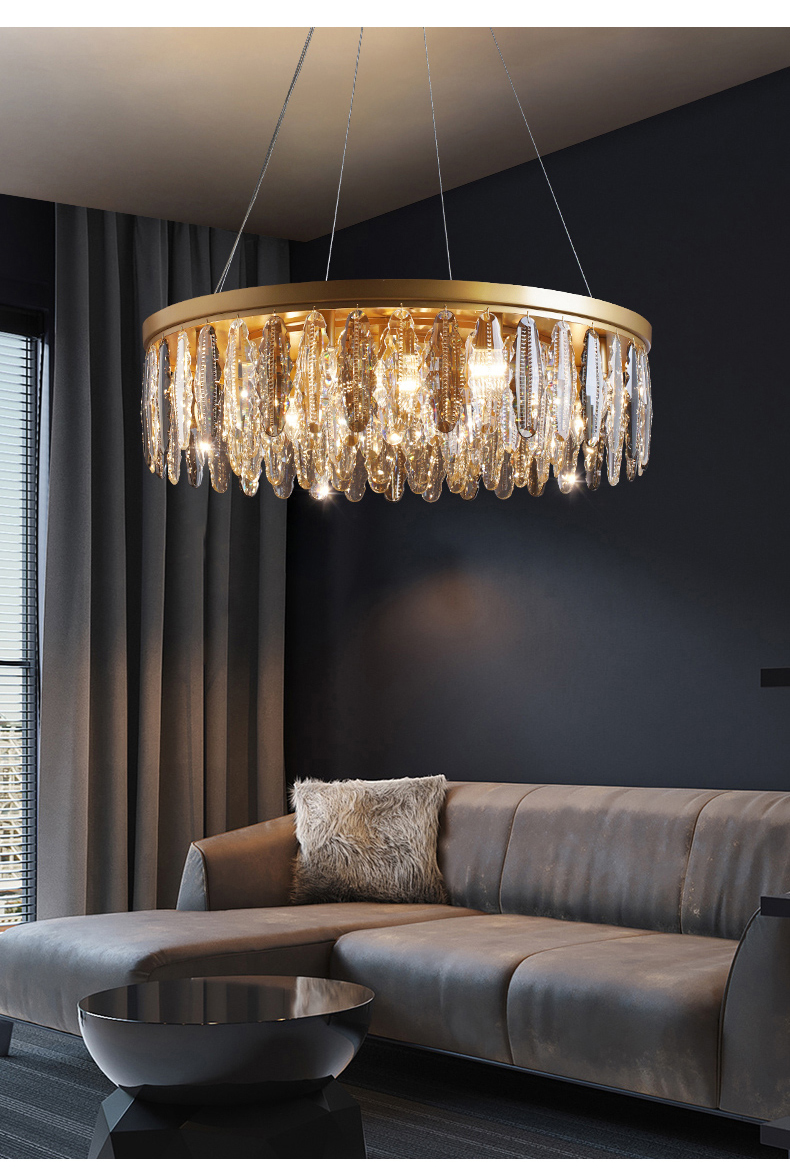 Modern living room chandeliers round gold hanging art deco lamp(WH-CY-241)